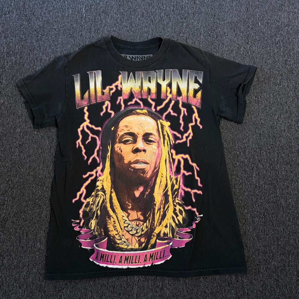 Vintage Y2k Lil Wayne a Mili Rap Hip Hop Black Graphic Tee Women's Small